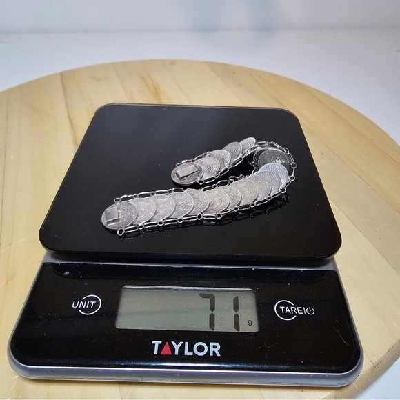 Mexico 20 Centavos .720 Silver Coin Bracelet 20 Coins Measures 8 In Weighs 71g - Picture 9 of 9